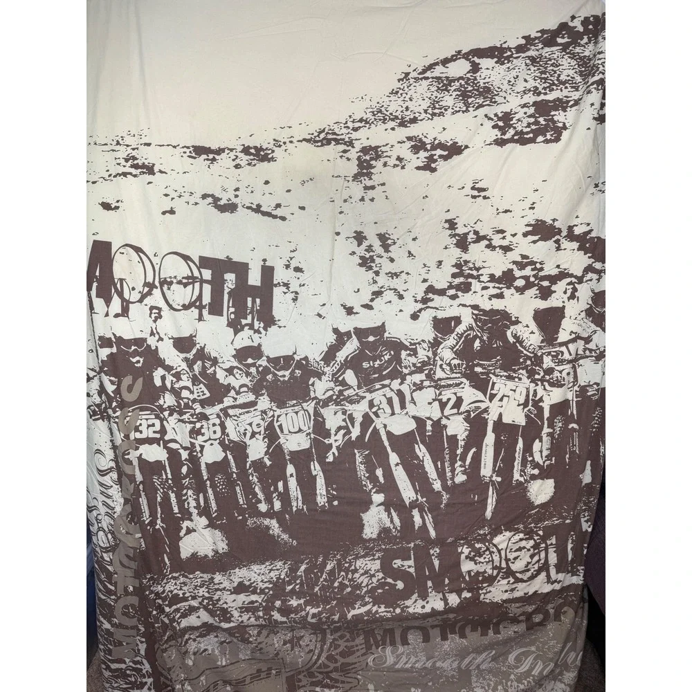 Smooth Industries Motocross Bedding Set Curtains Pillowcase Full Queen Sheet